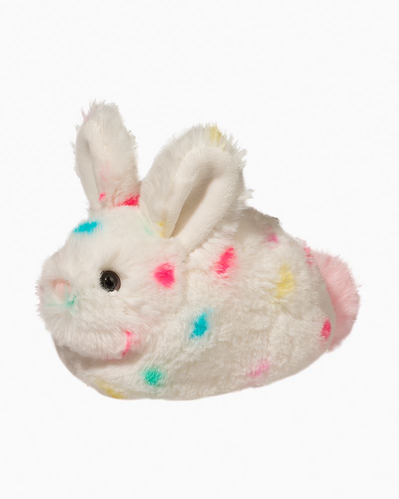 Confetti Pink Rabbit Fur Slides